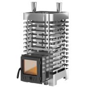 Печь для бани Везувий Aston 20 Inox закр каменка со стеклом дровяная