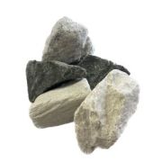 Камень для бани Микс (дунит, кварцит, талькохлорит) фракция 60-150 мм колотый 30 кг #