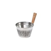 Ушат 3л, MINI алюминиевый, ручка из бука, 212F
