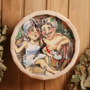 Часы «Бочонок - Парочка» №4 с рисунком, липа, Добропаровъ