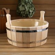 Шайка двуручная 15л с пластмассовой вставкой Моя Баня