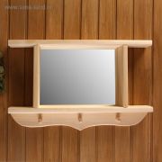 Зеркало резное с 2 полками и 3 крючками, 70×45×10см Добропаровъ