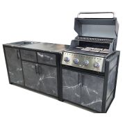 Гриль-кухня модульная Pro Grills с газовым грилем Broil King BARON 420 BI и мойкой 2,22 м, черный