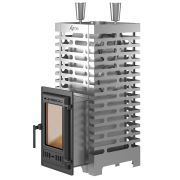 Печь для бани Везувий Aston 24 Inox (310) закр каменка со стеклом дровяная