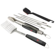 Набор инструментов Char-Broil Deluxe 7шт (лопатка+щипцы+щетка+4 шампура)